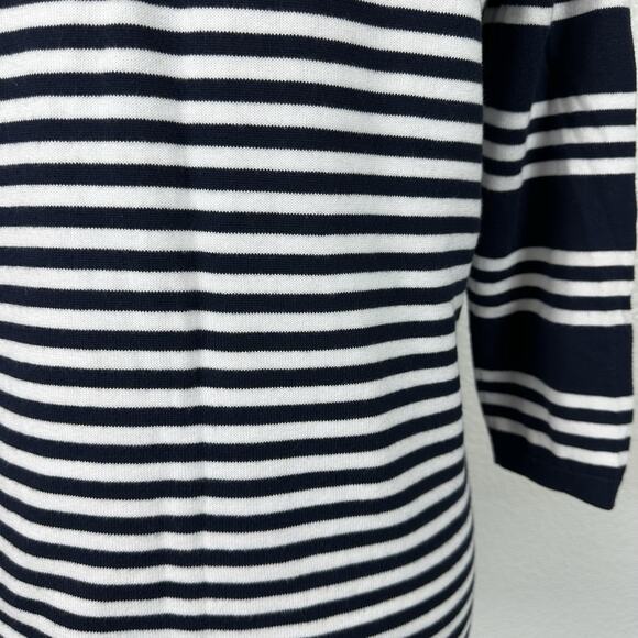 Tommy Hilfiger Top Women Medium Navy White Stripe Cotton Knit Preppy Nautical - Picture 10 of 12